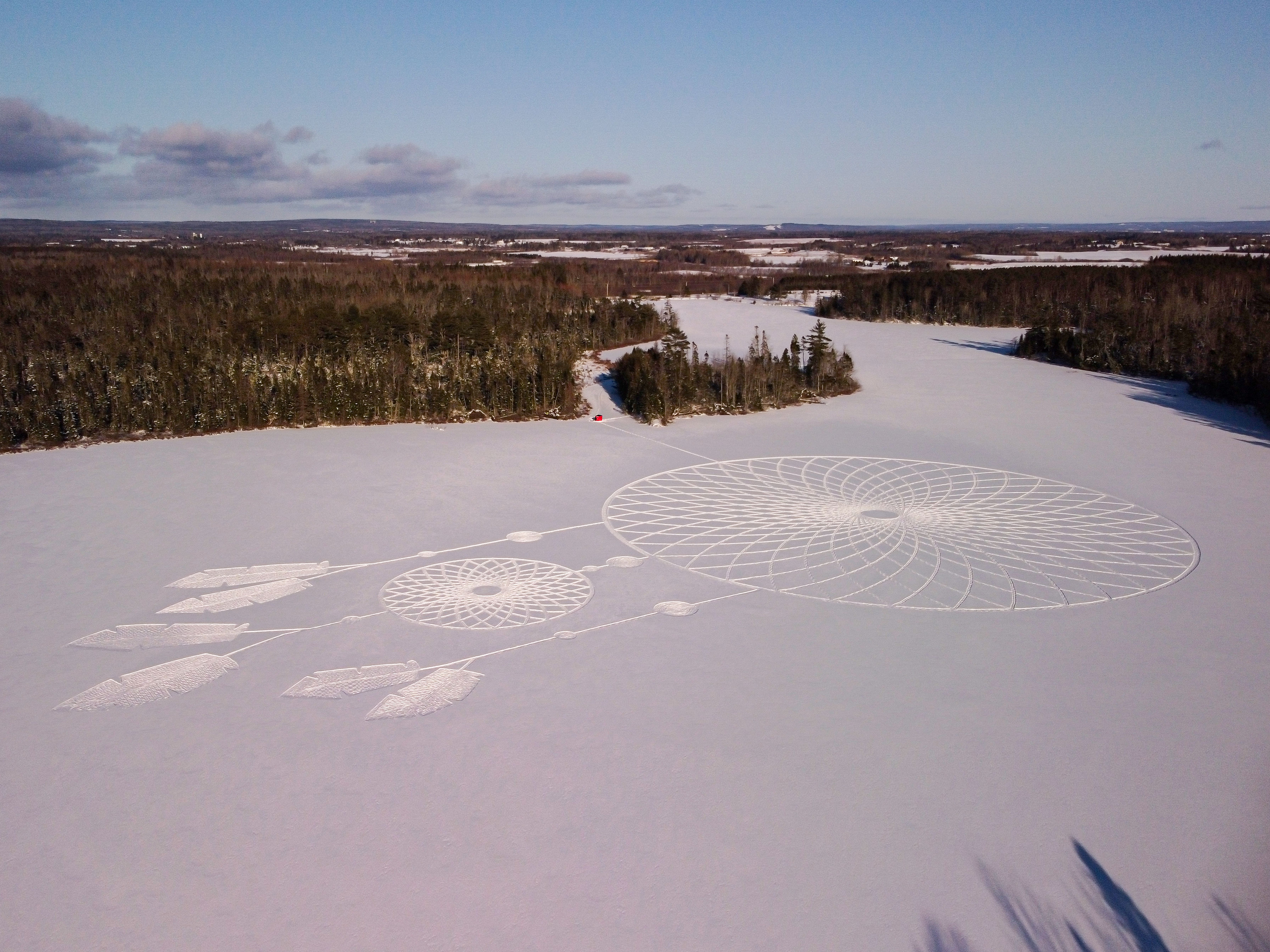 Like A Dream Snowshoe Art Creates Transient Beauty Windspeaker Com   Snowshoe Dreamcatcher 